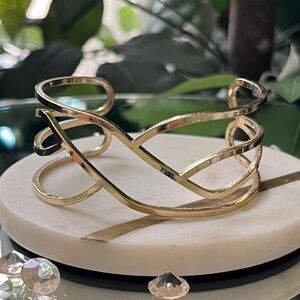 Elegant Gold Tone Cuff Bracelet